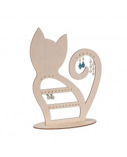 ČistéDřevo Dřevěná kočka na šperky