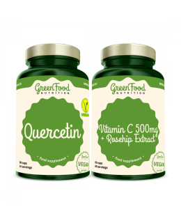 GreenFood Quercetin 90 kapslí + Vitamin C 500mg 60 kapslí