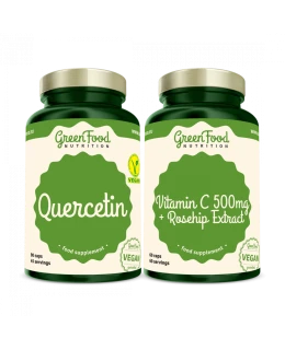 GreenFood Quercetin 90 kapslí + Vitamin C 500mg 60 kapslí