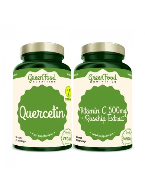 GreenFood Quercetin 90 kapslí + Vitamin C 500mg 60 kapslí