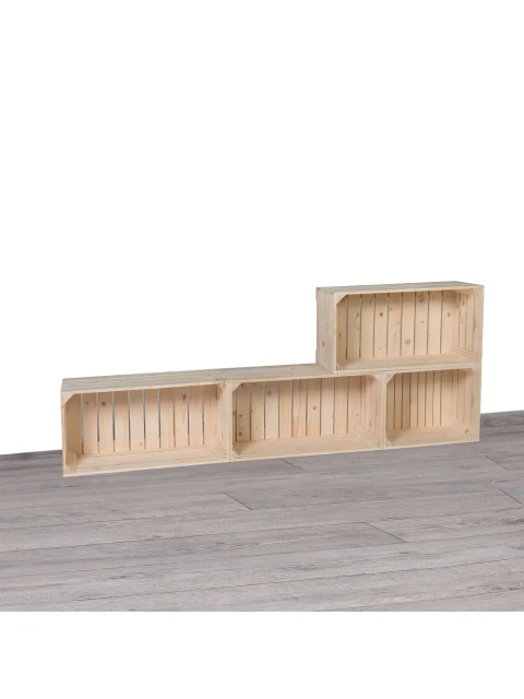 ČistéDřevo Dřevěné bedýnky obývací stěna 160 x 60 x 24 cm