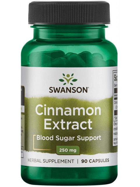 Swanson Cinnamon Extract 250 mg (Extrakt ze skořice), 90 kapslí 