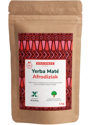 BrainMax Pure Organic Yerba Maté - Afrodiziak, 1000 g