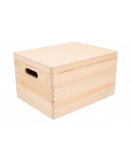ČistéDřevo Dřevěný box s víkem 40 x 30 x 23 cm
