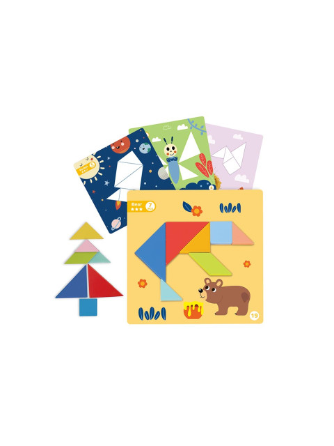TookyToy Dřevěný magnetický tangram