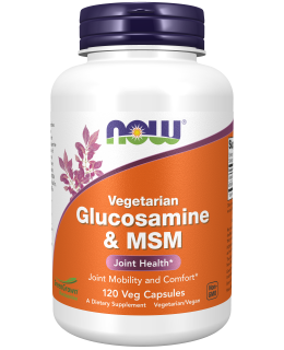 NOW Glucosamine & MSM Vegetarian (vegetariánský glukosamin a MSM), 120 rostlinných kapslí