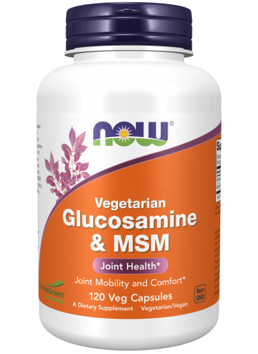 NOW Glucosamine & MSM Vegetarian (vegetariánský glukosamin a MSM), 120 rostlinných kapslí