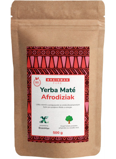 BrainMax Pure Organic Yerba Maté - Afrodiziak, 500 g