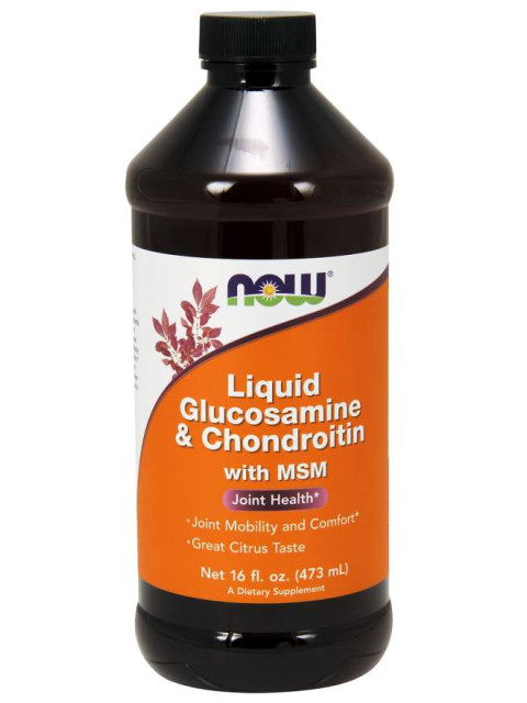 NOW Glukosamin & Chondroitin with MSM Liquid, 473 ml