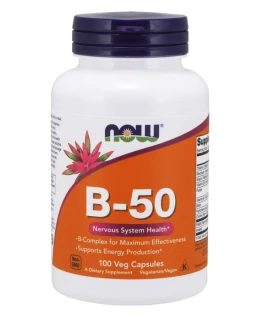 NOW Vitamin B-50 Complex, 100 rostlinných kapslí