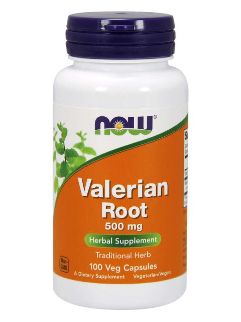 NOW Valerian Root (kozlík lékařský), 500 mg, 100 rostlinných kapslí