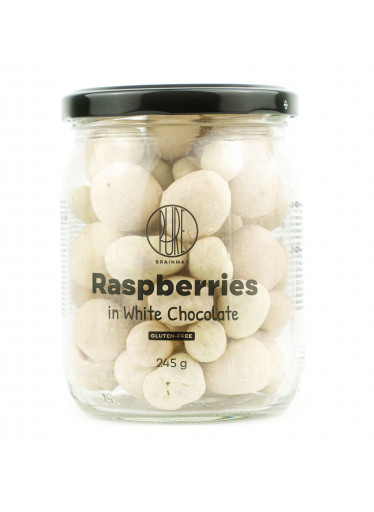 BrainMax Pure Raspberries in White Chocolate, lyofilizované maliny v bílé čokoládě, 245 g