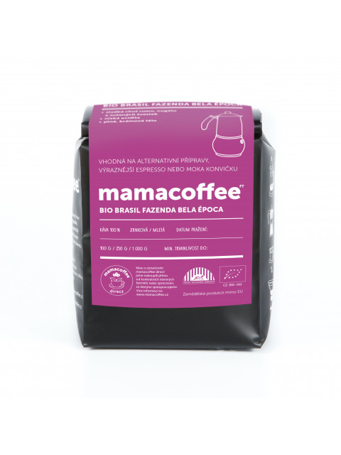 mamacoffee výběrová káva Brasil fazenda Bela Época zrnková 250 g - rum, nugát, sušené švestky