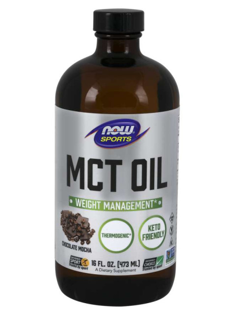 NOW MCT olej, Chocolate Moca, 473 ml
