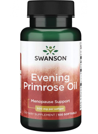 Swanson Evening Primrose Oil (Pupálkový olej), 500 mg, 100 softgelových kapslí