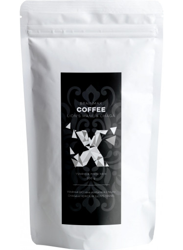 BrainMax Coffee - BIO Káva s medicinálními houbami Lion's Mane & Chaga, 200g