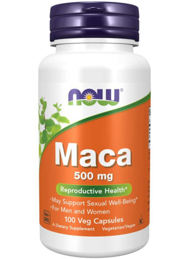 NOW Maca (řeřicha peruánská), 500 mg, 100 rostlinných kapslí