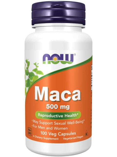 NOW Maca (řeřicha peruánská), 500 mg, 100 rostlinných kapslí