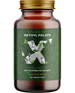 BrainMax Methyl Folate, Kyselina listová v aktivní formě, 400 mcg, 100 rostlinných kapslí