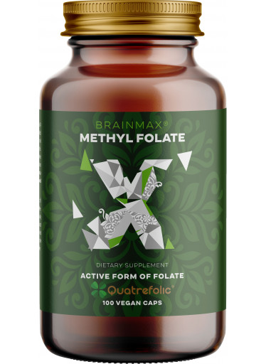 BrainMax Methyl Folate, Kyselina listová v aktivní formě, 400 mcg, 100 rostlinných kapslí
