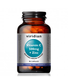 Viridian Vitamin C, 500 mg, + Zinc, 90 kapslí