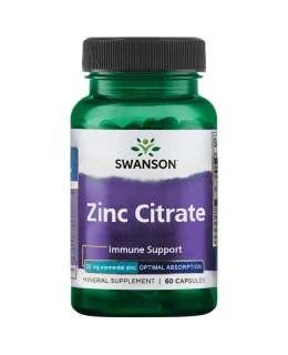 Swanson Zinc Citrate, Zinek Citrát, 50 mg, 60 kapslí - EXPIRACE 5/2025
