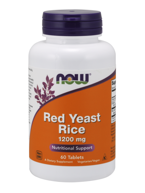 NOW Red Yeast Rice Concentrated 10:1 Extract (Červená kvasnicová rýže, extrakt), 1200 mg, 60 tablet