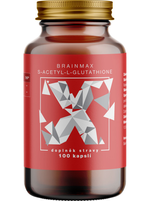 BrainMax S-Acetyl-L-Glutathione, SAG, 100 mg, 100 rostlinných kapslí 