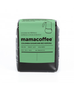 mamacoffee zrnková káva Colombia Sugarcane bez kofeinu 250g - jablko, mléčná čokoláda, marcipán