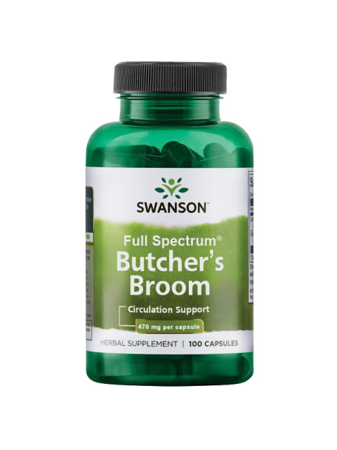 Swanson Butcher's Broom (Listnatec pichlavý), 470 mg, 100 kapslí - EXPIRACE 2/2026