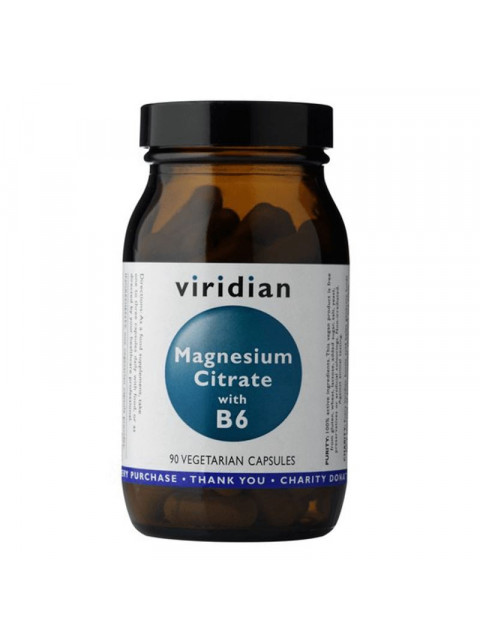 Viridian Magnesium Citrate with Vitamin B6 (Hořčík s vitamínem B6), 90 kapslí