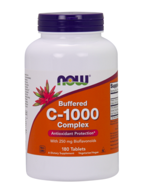 NOW Buffered Vitamin C-1000 Complex s bioflavonoidy, 180 tablet