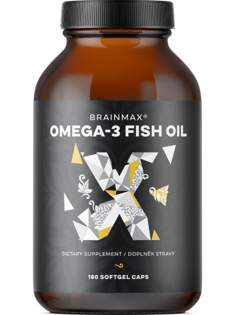 BrainMax Omega-3 Fish Oil, 180 softgel kapslí