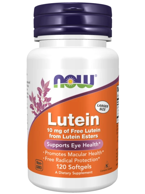 NOW Lutein 10 mg (zdraví očí), 120 softgel kapslí