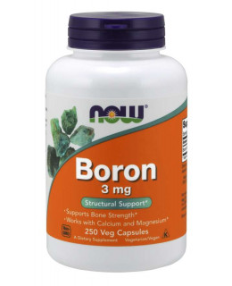 NOW Boron (bor), 3 mg, 250 kapslí