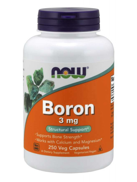 NOW Boron (bor), 3 mg, 250 kapslí