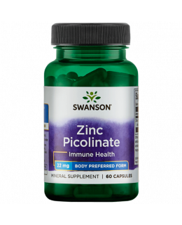 Swanson Zinc Picolinate, Zinek Pikolinát, 22 mg, 60 kapslí
