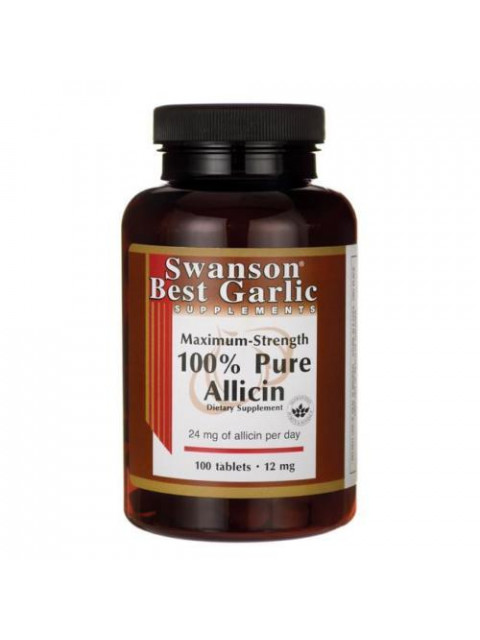 Swanson 100% Pure Allicin, 12 mg Maximum Strength, 100 tablet 