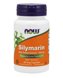 NOW Silymarin with Turmeric (extrakt z ostropestřce s kurkumou), 150 mg, 60 rostlinných kapslí