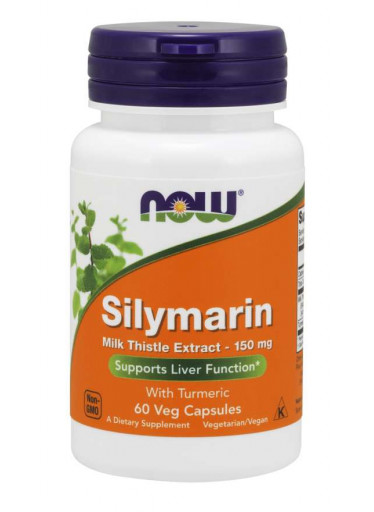 NOW Silymarin with Turmeric (extrakt z ostropestřce s kurkumou), 150 mg, 60 rostlinných kapslí