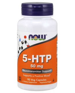 NOW 5-HTP, 50 mg, 90 rostlinných kapslí