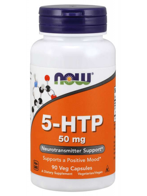 NOW 5-HTP, 50 mg, 90 rostlinných kapslí