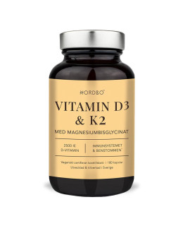 Nordbo Vitamin D3 a K2 180 kapslí