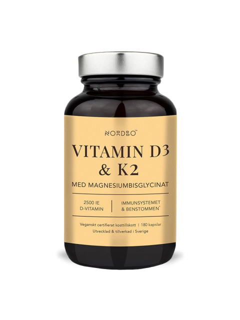 Nordbo Vitamin D3 a K2 180 kapslí