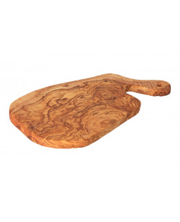 ČistéDřevo Oválné prkénko z olivového dřeva s rukojetí 30 cm