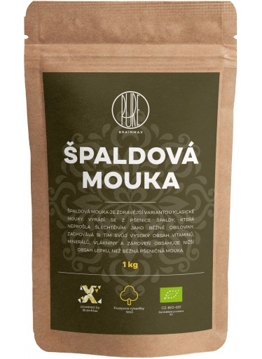 BrainMax Pure Špaldová mouka BIO, 1 kg