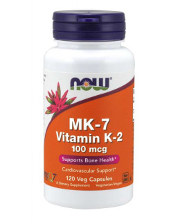 NOW MK-7 Vitamin K2, 100 mcg, 120 rostlinných kapslí