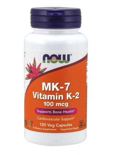 NOW MK-7 Vitamin K2, 100 mcg, 120 rostlinných kapslí