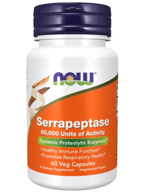 NOW Serrapeptase (serapeptáza), 60 rostlinných kapslí