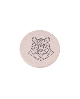 ČistéDřevo Dřevěný podtácek - Geometrický medvěd